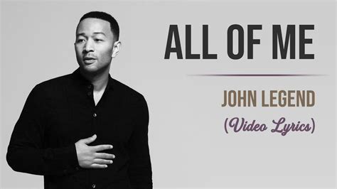 John Legend All Of Me Lyrics Youtube