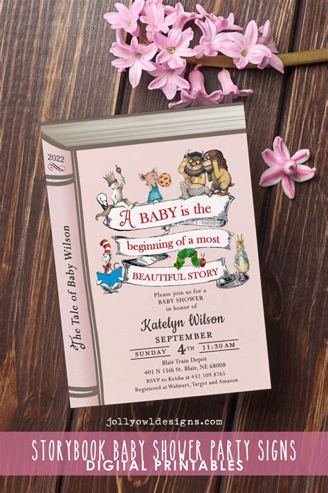 Storybook Baby Shower Invitation Jolly Owl Designs