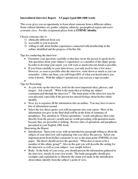 Sample Interview Essay The Document Template