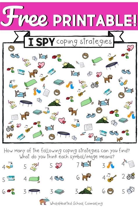 I SPY COPING SKILLS! Free Poster / Printable | Coping ...