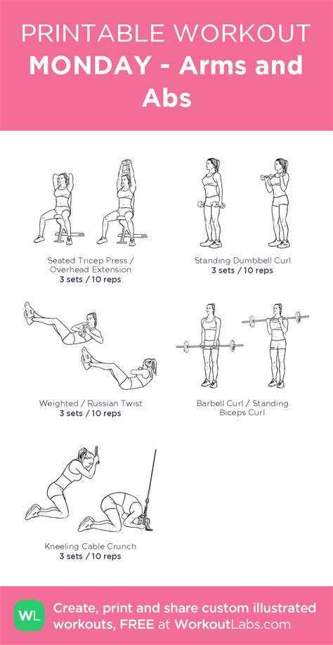 The program is unique, intense, and can be done at home.► fyr. MONDAY - Arms and Abs- my custom exercise plan created at ...