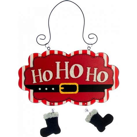 Ho Ho Ho Santa Belly Hanging Sign Ornament 8 X 6 2514 027