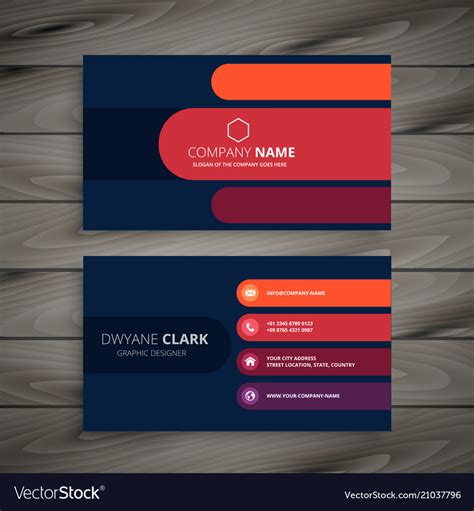 Stylish Business Card Design Template Royalty Free Vector