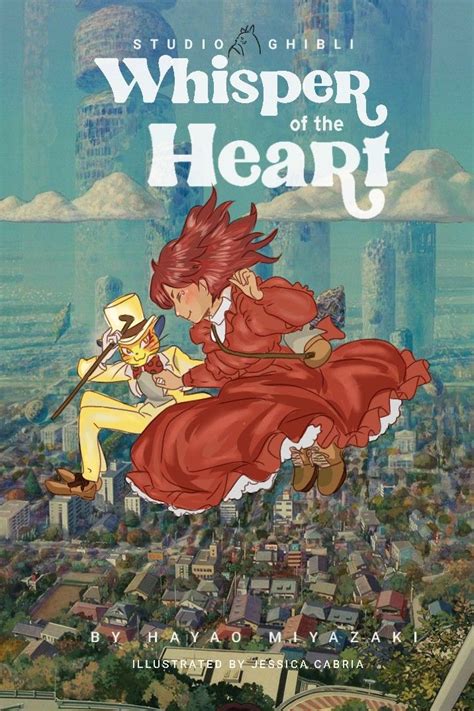 The Cover For Whispers Of The Heart With An Anime Character Flying