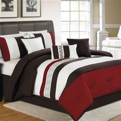 Grey/taupe and grey/white to provide a classic yet chic look. Zander 7-Piece Comforter Set in Red/Chocolate | Bed Bath ...