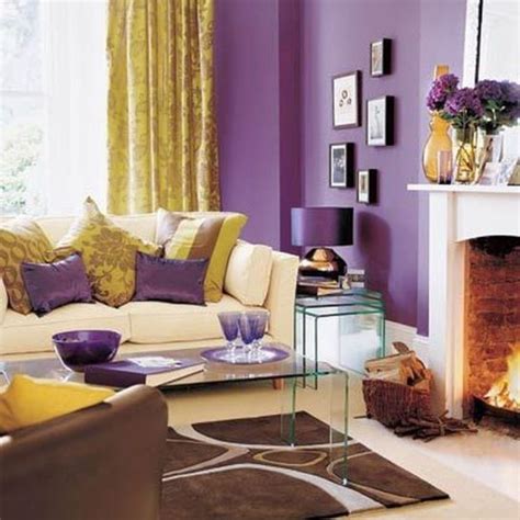 Cozy Interior Room Design Ideas With Purple Walls 38 Purple Living