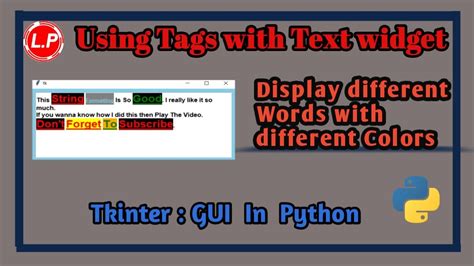 Tkinter Text Widget Tag Method Display Different Text In Different