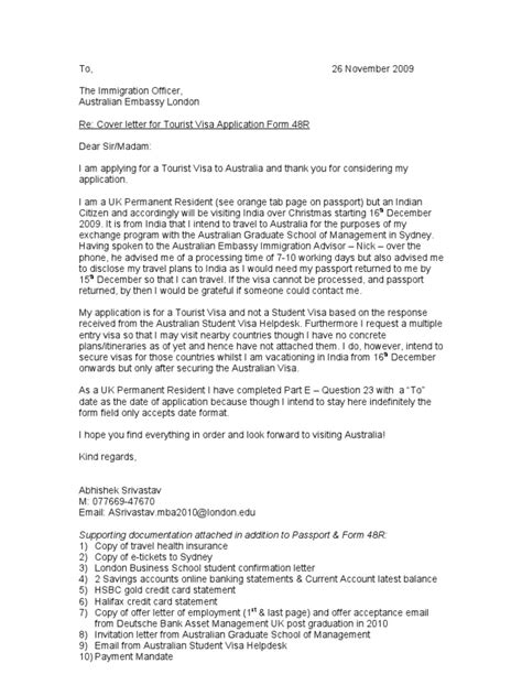 Sample formal letter of invitation for standard visitor visa to the uk written to a husband and wife below is a sample letter of invitation. Aussie Visa Cover Letter