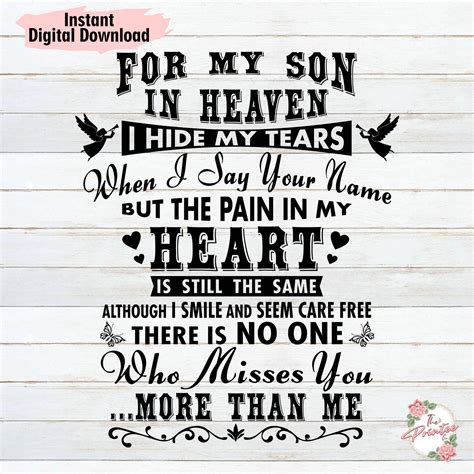 Son In Heaven Svg In Loving Memory Svg My Son Is An Angel Etsy