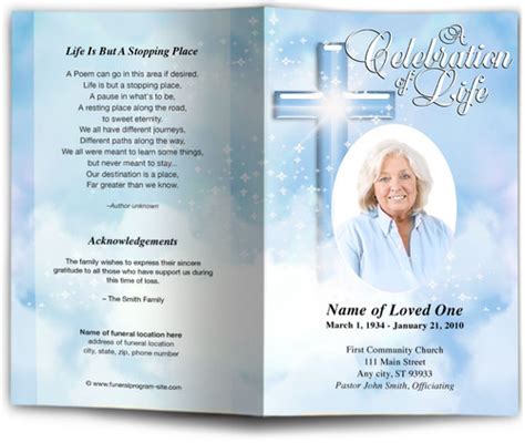 Adoration Letter Single Fold Program Template 6 Colors The Funeral