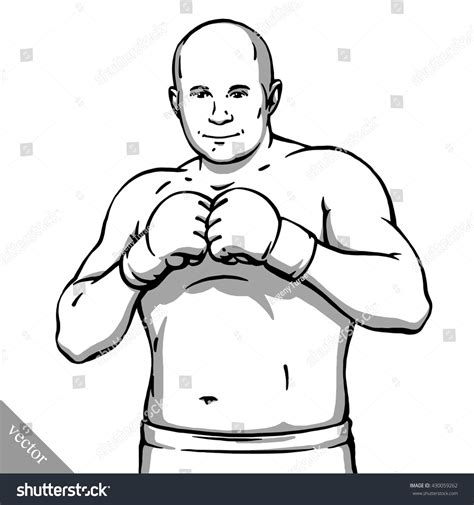 Funny Cartoon Cool Mixed Martial Arts Fighter Royalty Free Stock