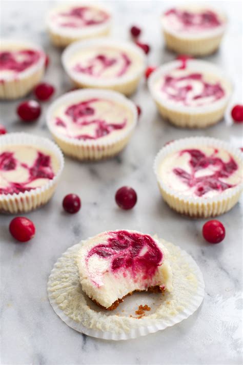 15 christmas desserts for the happiest holiday ever. Cranberry Swirl Mini Cheesecakes | Recipe | Mini christmas desserts, Desserts