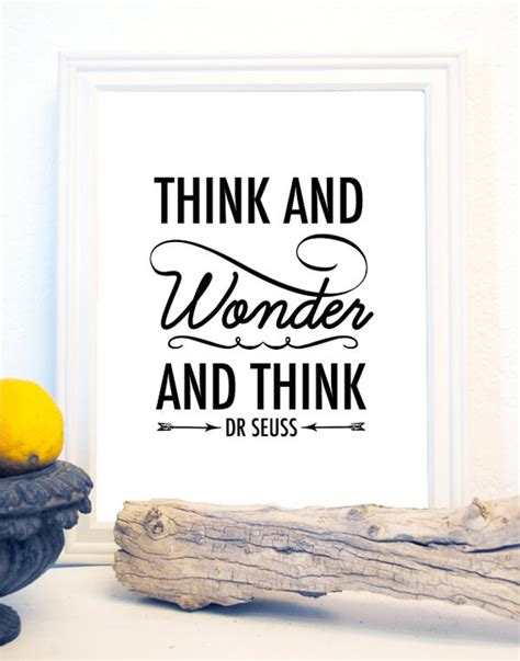 Items Similar To Think And Wonder Wonder And Think Dr Seuss Print On Etsy