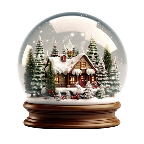 Christmas Snow Globe With Gingerbread Circus And Santa Claus Sleigh Ai