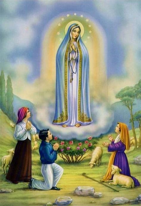 An Image Of The Virgin Mary Surrounded By Other People