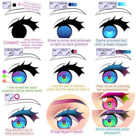 How To Color Eyes Anime Eyes Anime Eye Drawing Digital Painting Tutorials