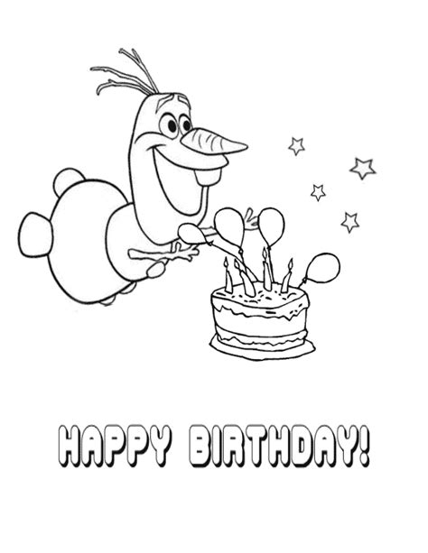 Happy Birthday Olaf Coloring Pages Coloring Free Coloring Free