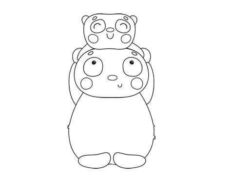Panda Mother And Breeding Coloring Page Coloringcrew