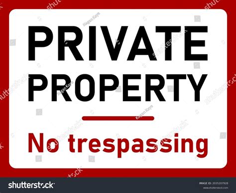 Private Property No Trespassing Horizontal Warning 库存矢量图（免版税）2035207928