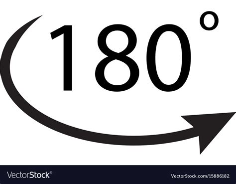 180 Degrees Icon On White Background Degrees Vector Image