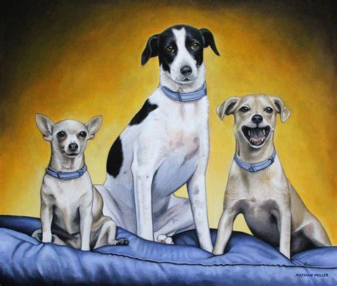 Portrait Of Three Dogs Art By Nathan Miller Artist Portfolio