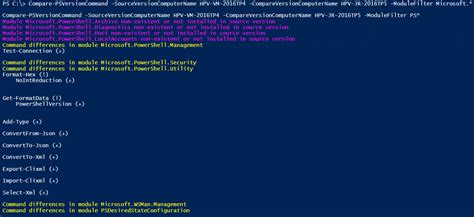 Comparing Commands Between Powershell Versions