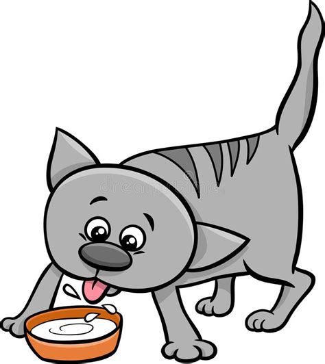 Kitten Drink Milk Cartoon Stock Vector Image 58560462