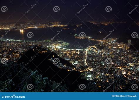 Beautiful Rio De Janeiro At Night Brazil Stock Photo Image Of South