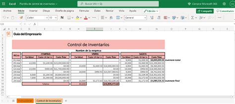 Introducir Imagen Modelo De Control De Inventarios En Excel