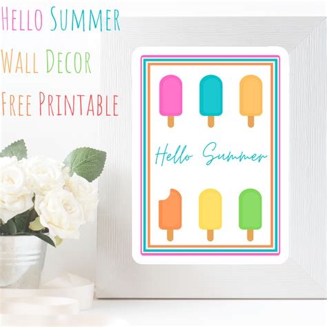 Hello Summer Wall Decor Free Printable Keeping It Real