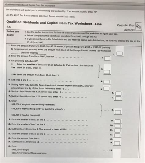 Qualified Dividends And Capital Gains Tax Worksheet 2022