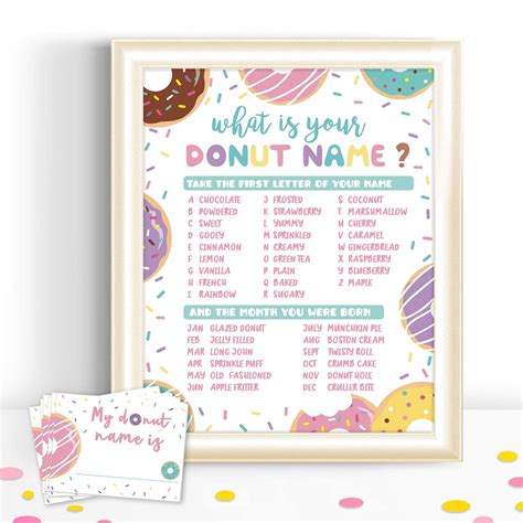 Prices May Vary What Is Your Donut Name Sign Game Set Package