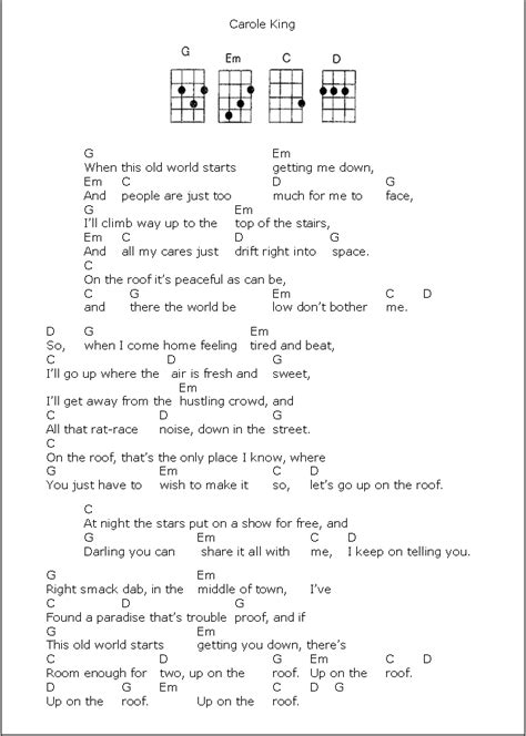 Top Of The World Lyrics And Chords Guitar Chords Chart