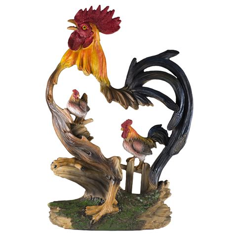 Rooster and Hen In Rooster Frame Chicken Figurine 12 | Chicken figurines, Rooster, Rooster art