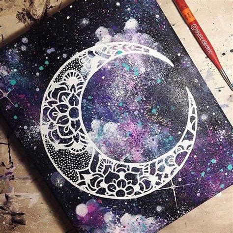 Obsessed With This Beautiful Crescent Moon Galaxy Painting By