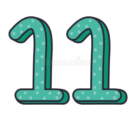 Number Eleven 11 In Halftone Dotted Illustration Isolated On A White