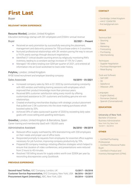 9 Buyer Resume Examples For 2023 Resume Worded