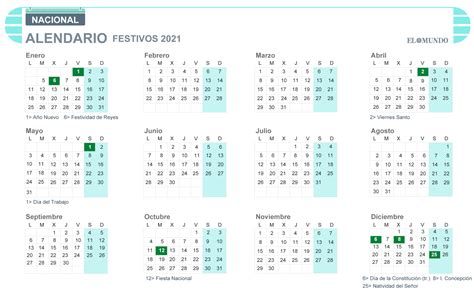 Calendario Laboral 2021 Días Festivos Y Puentes Economía Free