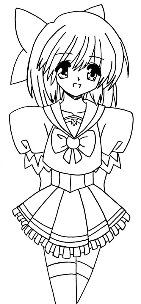 Anime School Girl Coloring Pages At Getdrawings Free Download