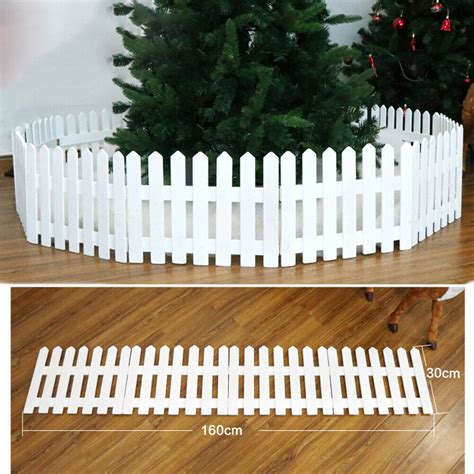 Wood Picket Fence Garden Fencing Lawn Edging Home Yard Christmas Tree 