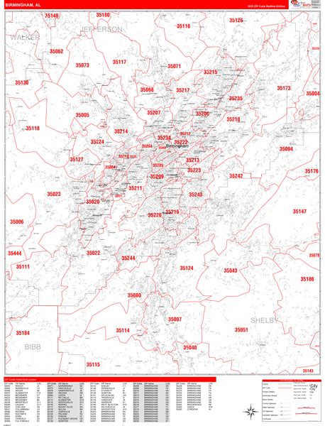 Birmingham Alabama Zip Code Maps Red Line