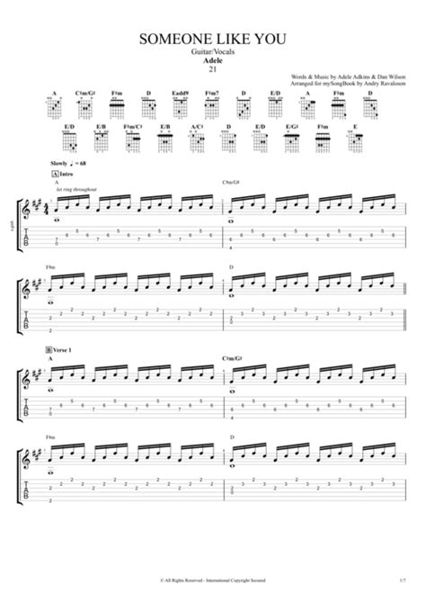 Em c ain't like you to hold back or hide from the light. Someone Like You by Adele - Guitar/Vocals Guitar Pro Tab ...