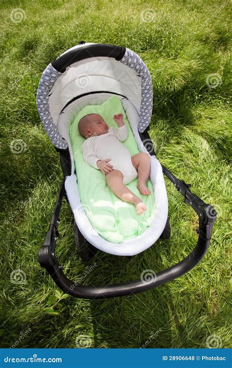 Baby Boy Sleeping In The Pram Outdoors Stock Photo Image Of Human