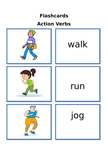 Allow children time to draw pictures of things that begin like smile. Flashcards - Action Verbs | Teaching Resources