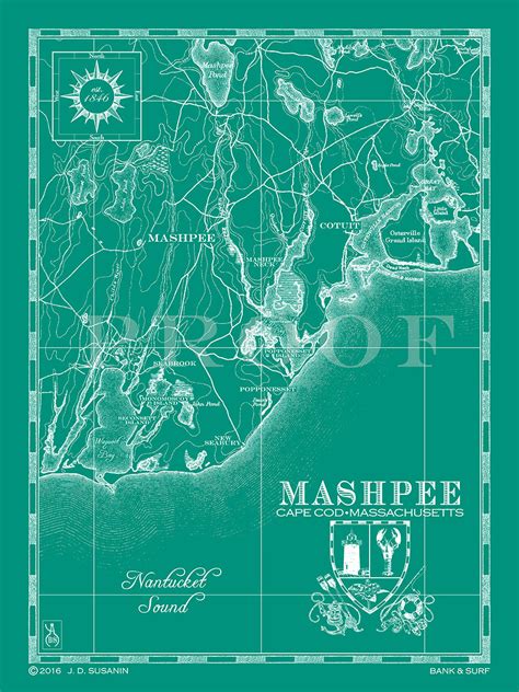 Map Of Mashpee Ma Custom Maps Bank And Surf