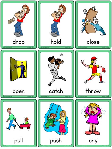 Free Printable Action Flashcards