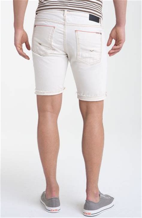 Hudson Cutoff Denim Shorts In White For Men Ecru Lyst