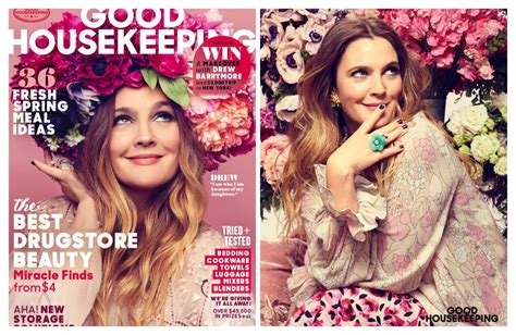 drew barrymore covers good housekeeping talks flower beauty fashion gone rogue