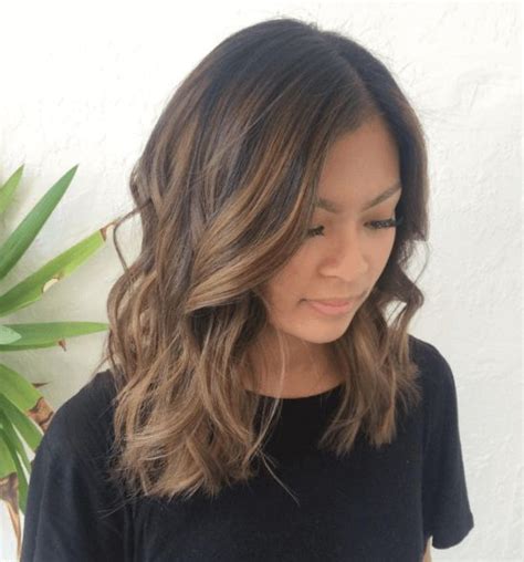 Sassy straight hairstyle straight, brown strands don't have to mean boring hair! Asian Short Hair Balayage Fashions | Short hair balayage ...