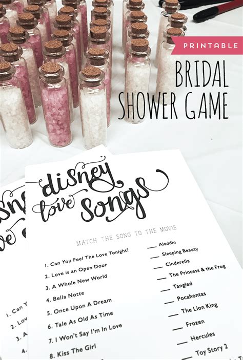 Party Supplies Party Games Disney Love Songs Peach Floral Bridal Shower Game Printable Bridal